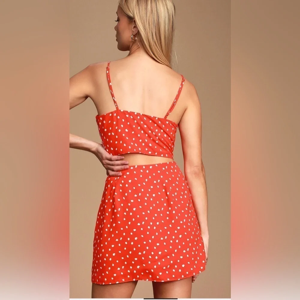 lulus red polka dot dress Claritza Ruched Puff Sleeve Mini in White Do Not Bleach Tova Red Polka Dot Dress